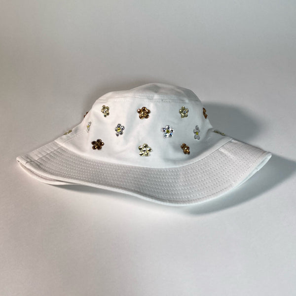 White Flower Bucket Hat