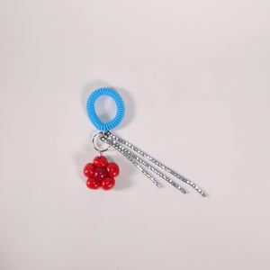 Flower Balloon Keychain Bracelet - Blue Red Silver